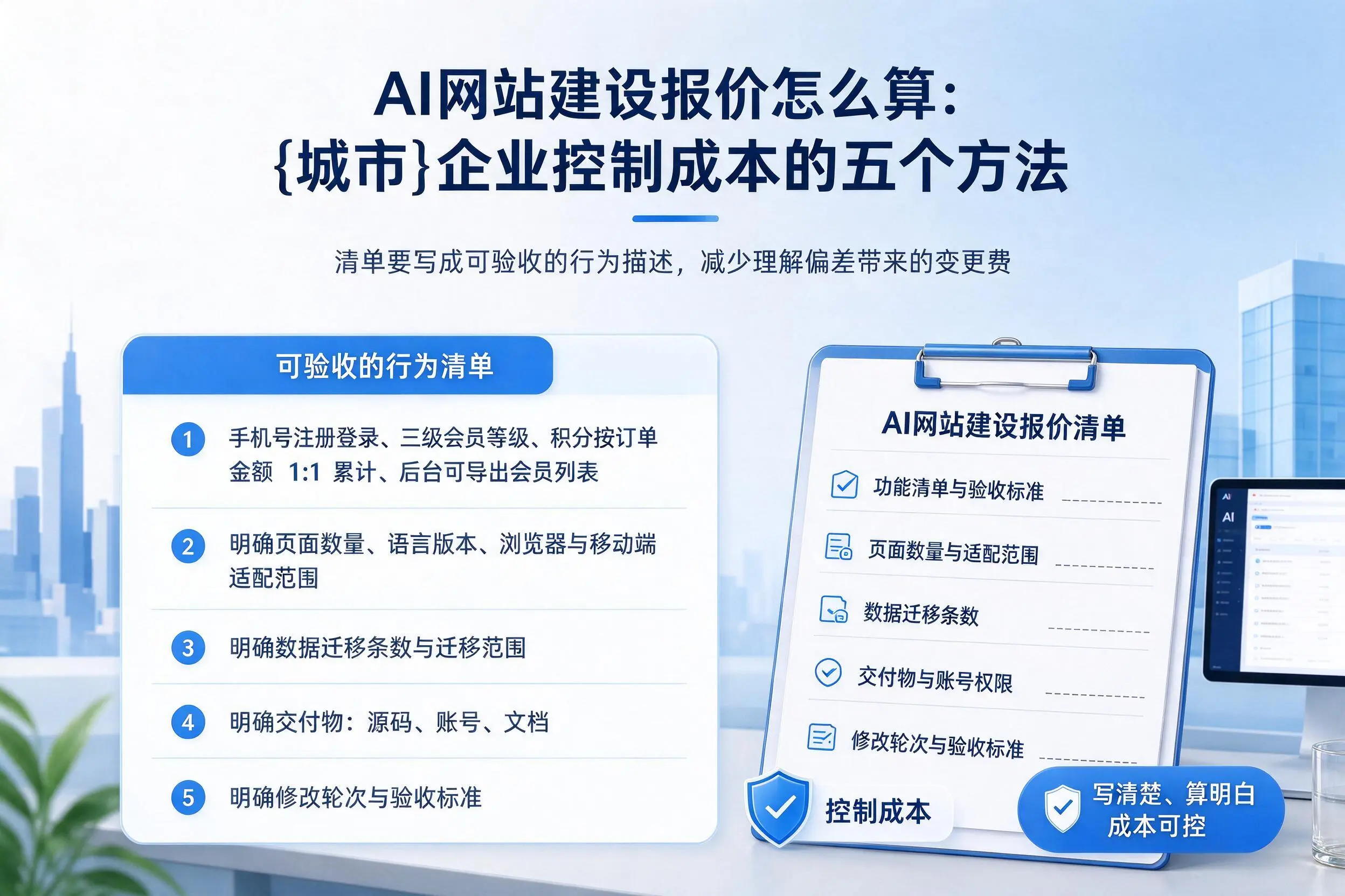 AI网站建设报价怎么算：江门企业控制成本的五个方法